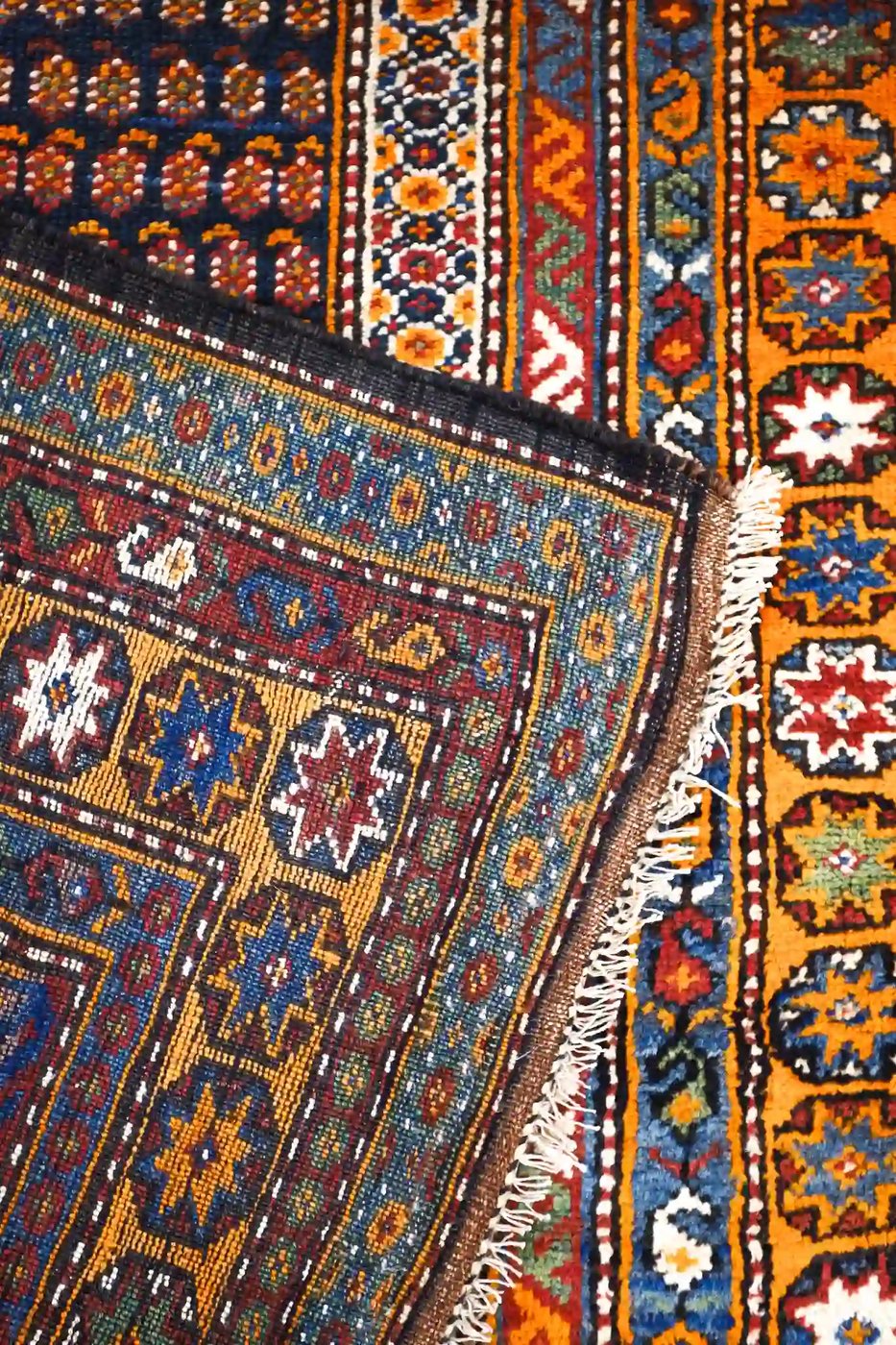 4′ x 10′ Orange Fine Hand-Knotted Persian Kurdish Rug – Tribal Runner Wool