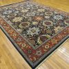9′ x 12′ Navy Fine Hand-Knotted Indian Karajah Design Rug – Traditional Wool