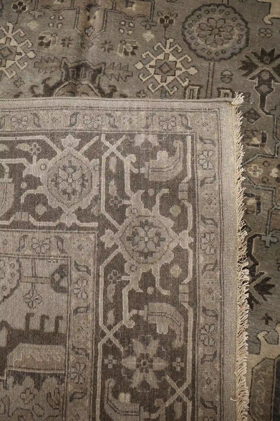 9′ x 12′ Gray Fine Hand-Knotted Indian Karajeh Rug – Traditional Wool - 7 9′ x 12′ Gray Fine Hand-Knotted Indian Karajeh Rug – Traditional Wool