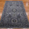 4′ x 6′ Slate Blue Fine Hand-Knotted Indian Karajeh Rug – Traditional Wool - 1 4′ x 6′ Slate Blue Fine Hand-Knotted Indian Karajeh Rug – Traditional Wool