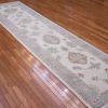 3′ x 13′ Ivory Fine Hand-Knotted Turkish Oushak Rug – Transitional Wool