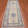 3′ x 8′ Light Blue Fine Hand-Knotted Turkish Oushak Runner Rug – Transitional Wool