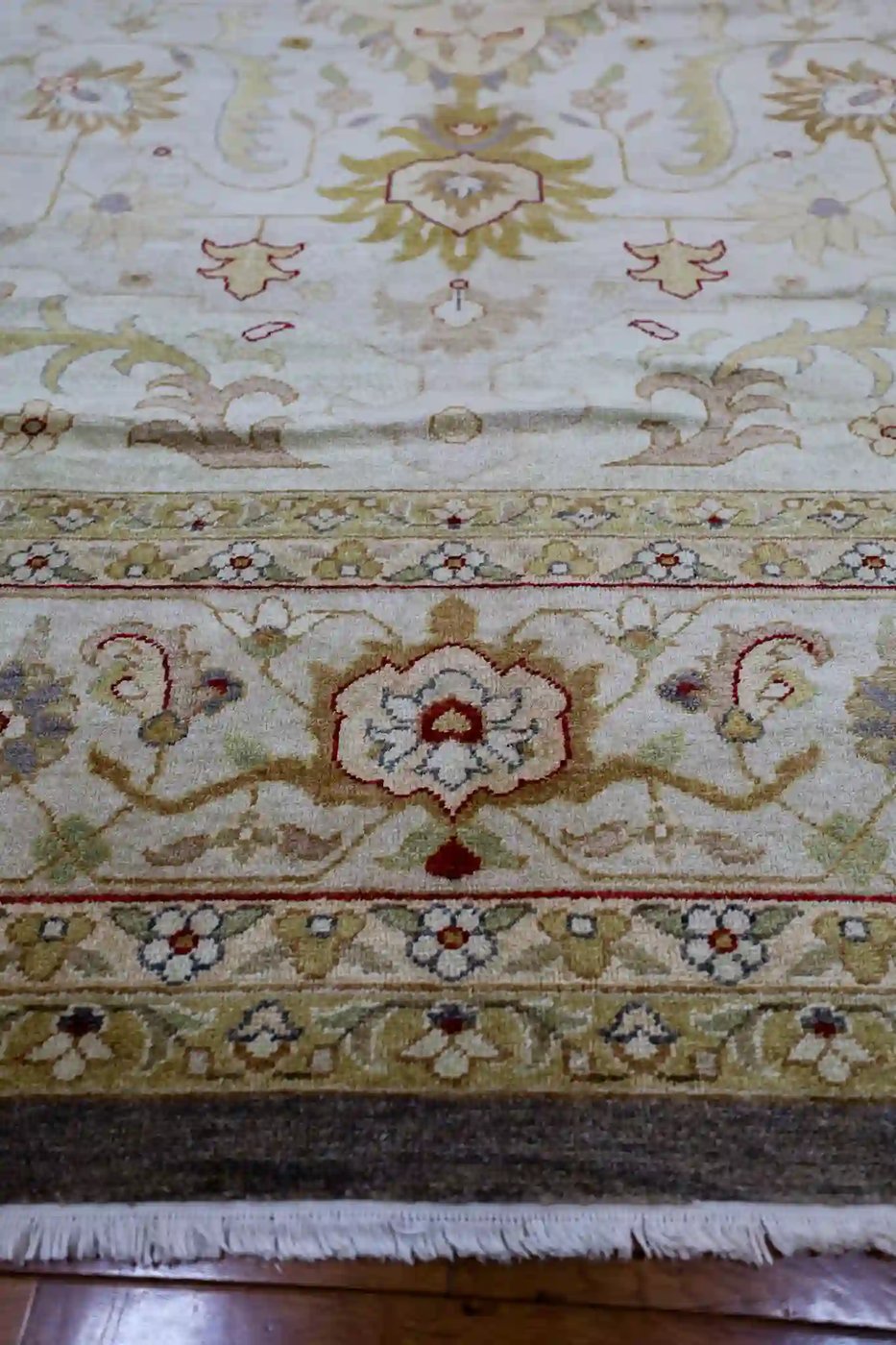 12′ x 15′ Beige Fine Hand-Knotted Turkish Farahan Design Rug – Traditional Wool