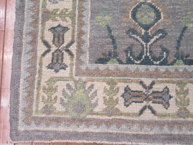 3′ x 17′ Grey Fine Hand-Knotted Turkish Oushak Runner Rug – Transitional Wool