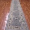 3′ x 17′ Grey Fine Hand-Knotted Turkish Oushak Runner Rug – Transitional Wool