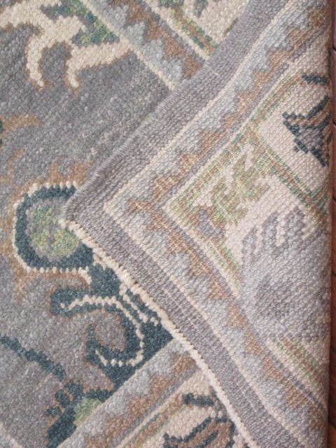 3′ x 17′ Grey Fine Hand-Knotted Turkish Oushak Runner Rug – Transitional Wool