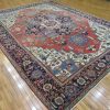 10′ x 13′ Terracotta Fine Hand-Knotted Persian Antique Heriz/Serapi Rug – Traditional Wool