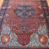 9′ x 14′ Red Fine Hand-Knotted Persian Antique Sarouk Farahan Rug – Traditional Wool