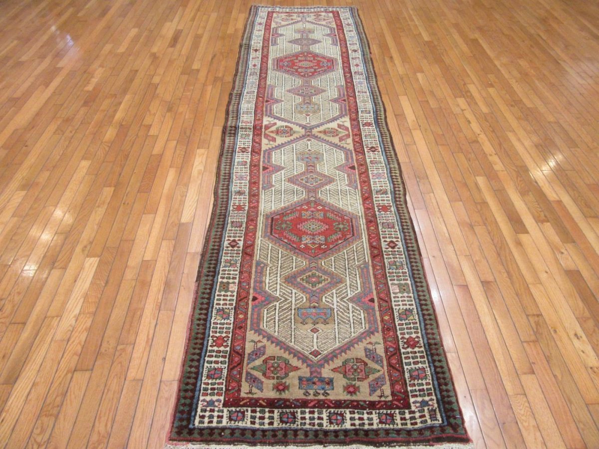 3′ x 12′ Red Fine Hand-Knotted Caucasian Kazak Rug – Tribal Wool