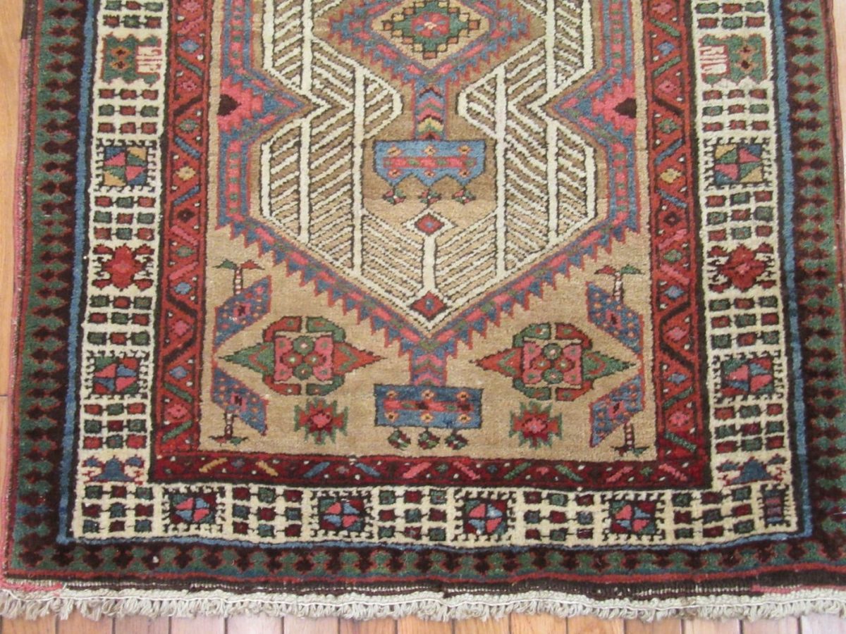 3′ x 12′ Red Fine Hand-Knotted Caucasian Kazak Rug – Tribal Wool