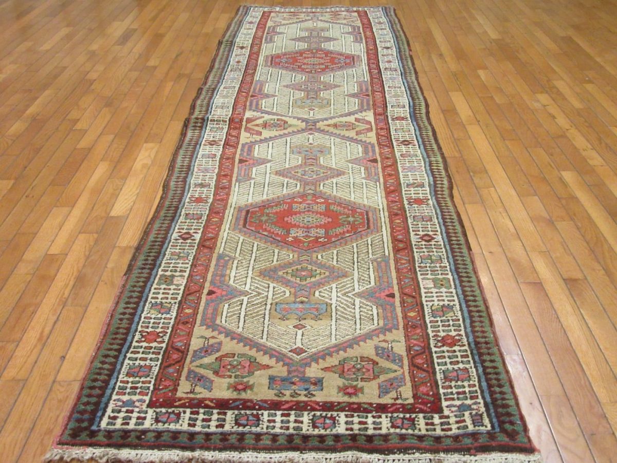 3′ x 12′ Red Fine Hand-Knotted Caucasian Kazak Rug – Tribal Wool