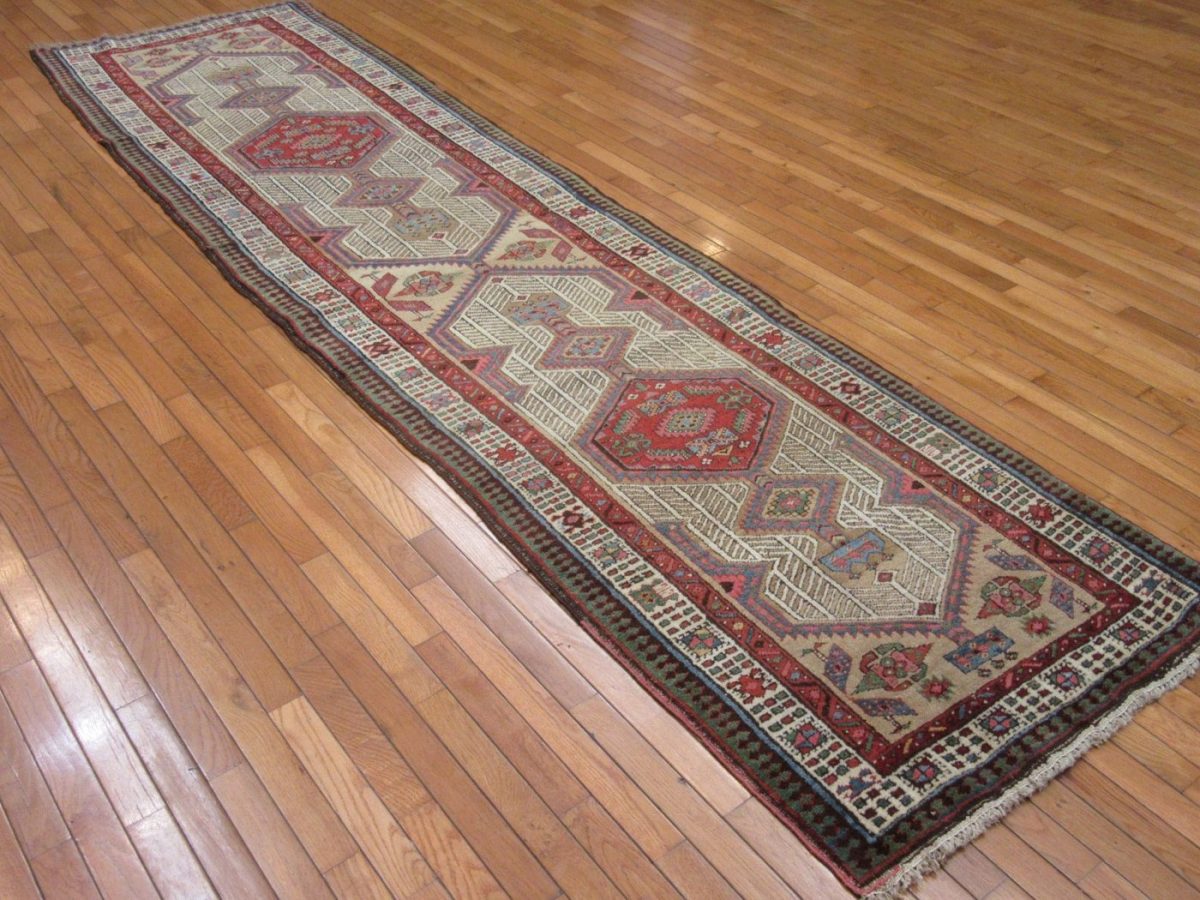 3′ x 12′ Red Fine Hand-Knotted Caucasian Kazak Rug – Tribal Wool