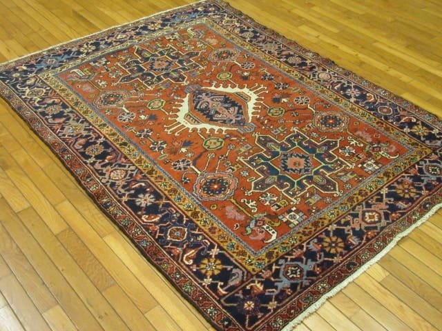 5′ x 6′ Red Fine Hand-Knotted Persian Karajeh Rug – Traditional Wool