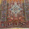 4′ x 16′ Persia Red Navy Karajeh Runner Rug Traditional Hand Knotted Wool