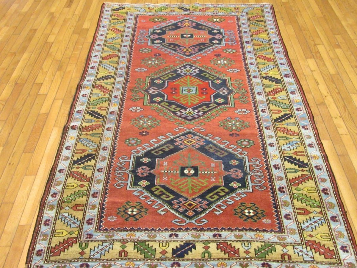 5′ x 8′ Caucasian Red Kazak Rug Traditional Hand Knotted Wool