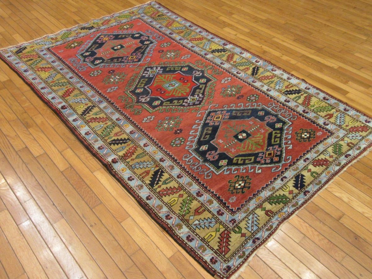 5′ x 8′ Caucasian Red Kazak Rug Traditional Hand Knotted Wool