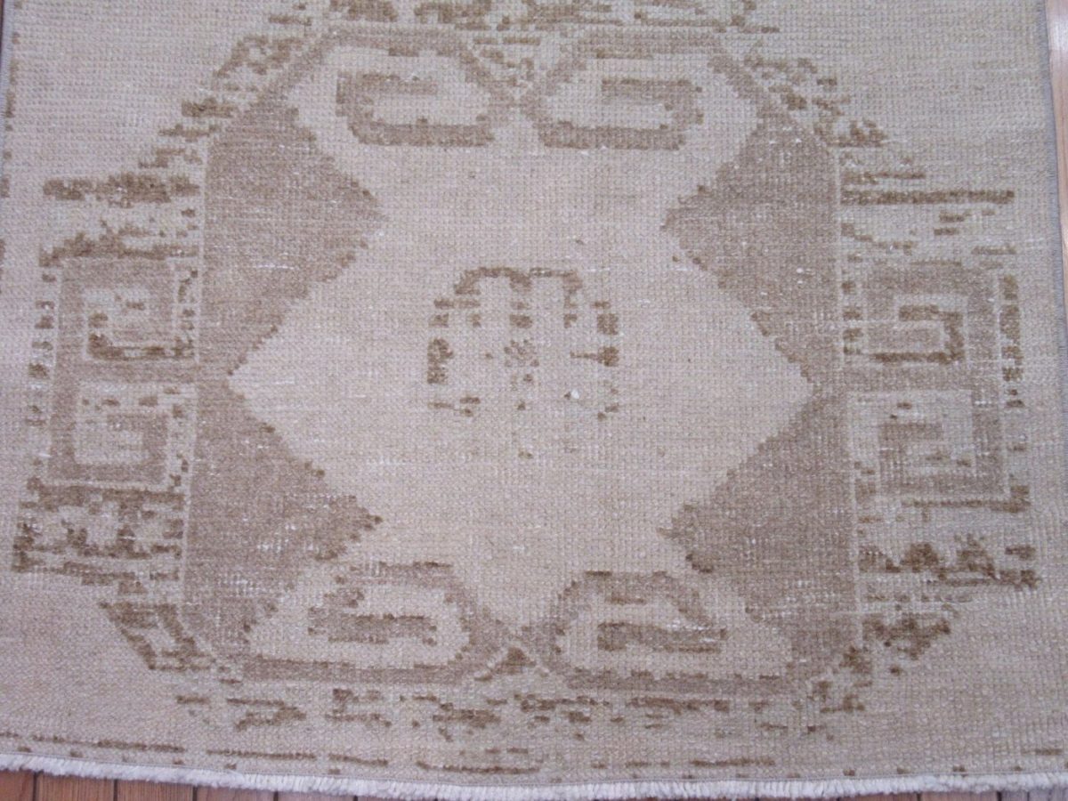 3′ x 11′ Turkish Anatolian Ivory Runner Rug Transitional Wool