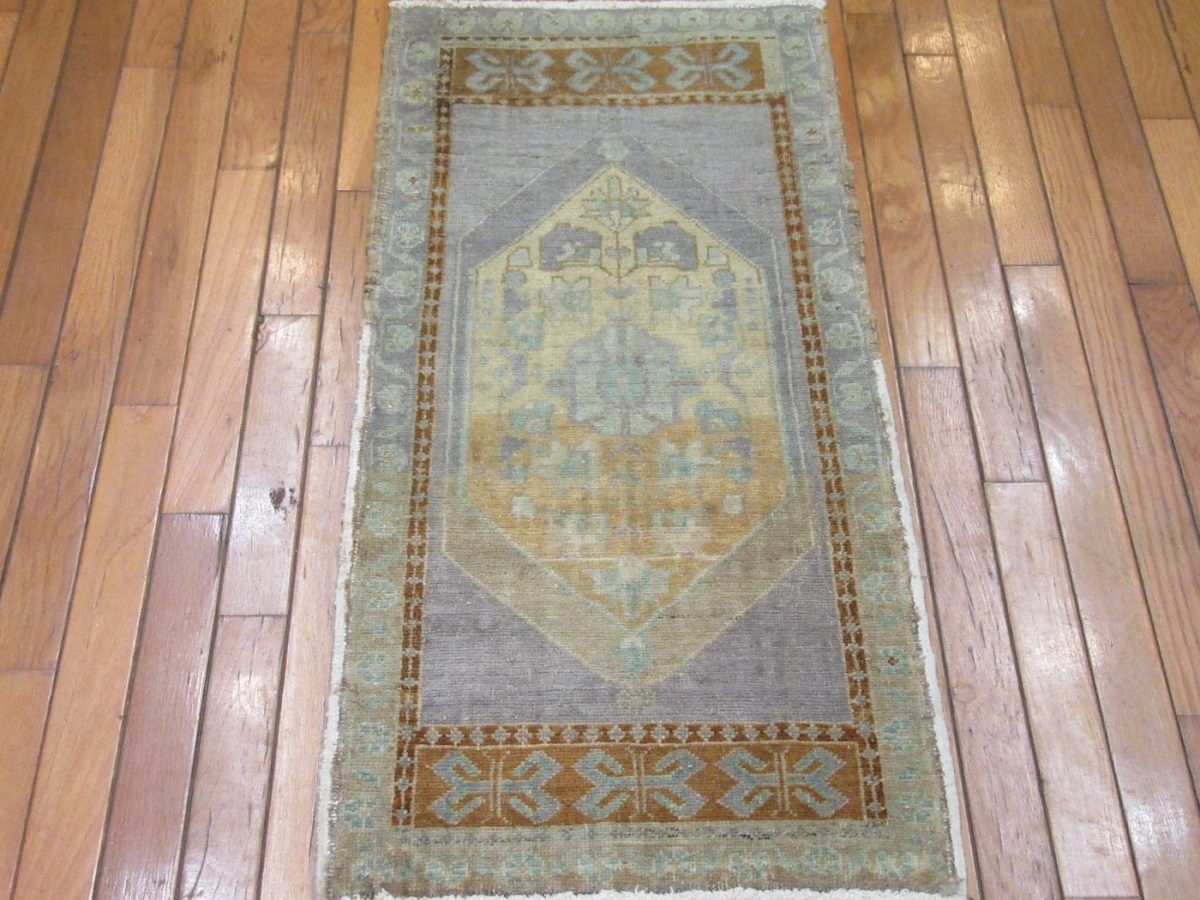 2′ x 3′ Turkish Gold Gray Accent Rug Transitional Wool