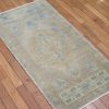 2′ x 3′ Turkish Beige Blue Accent Rug Transitional Wool