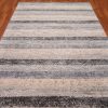 6′ x 9′ Indian Gray Ivory Striped Rug Modern Wool - 3 6′ x 9′ Indian Gray Ivory Striped Rug Modern Wool