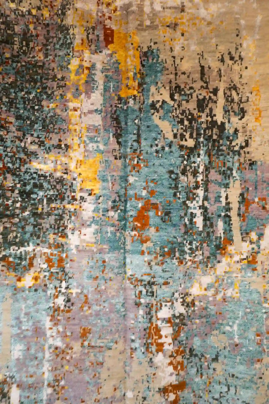 9′ x 12′ Gray Fine Hand-Knotted Indian Modern Rug – Contemporary Wool