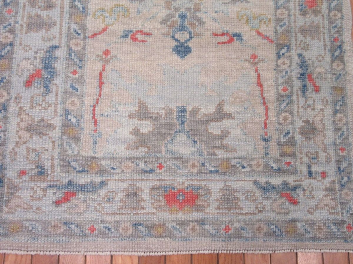 3′ x 6′ Turkish Ivory Blue Transitional Runner Rug
