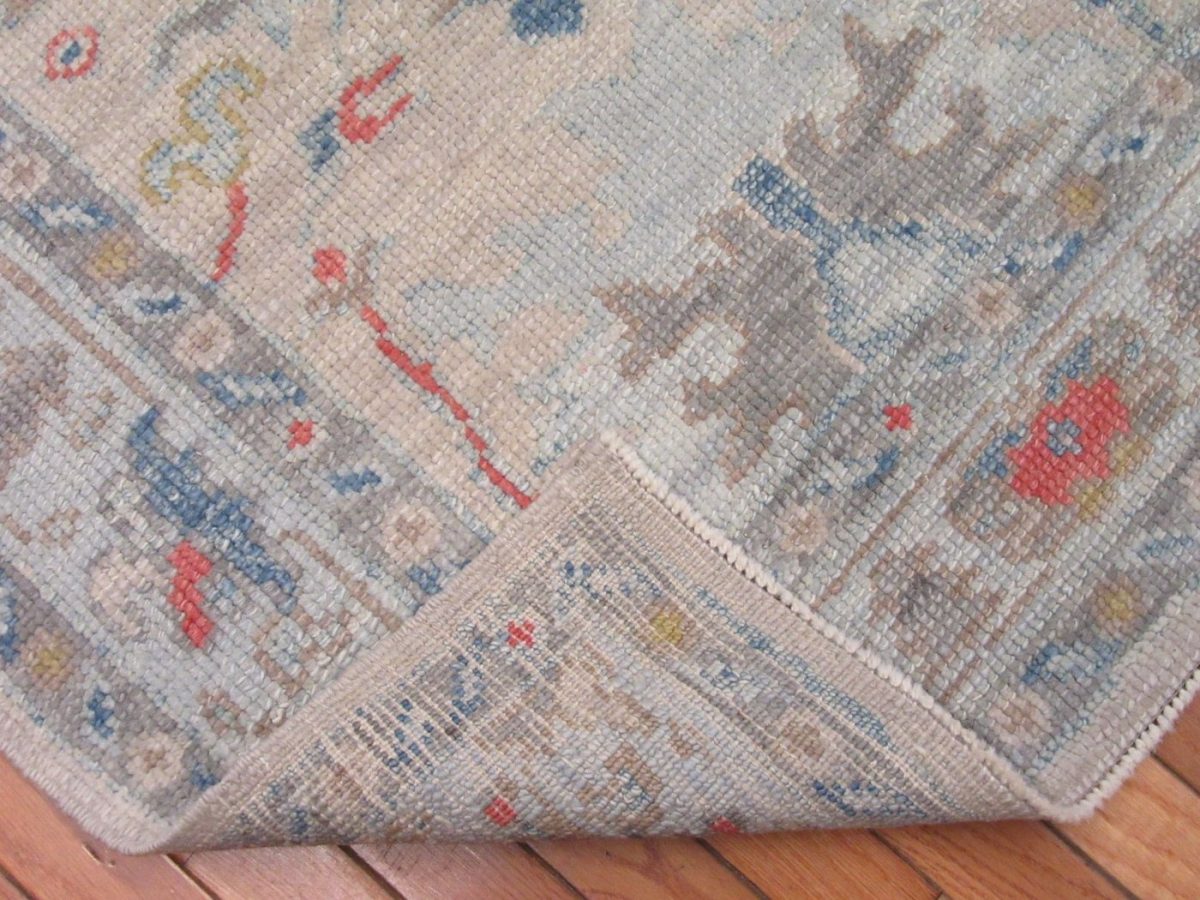 3′ x 6′ Turkish Ivory Blue Transitional Runner Rug
