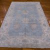 6′ x 9′ Blue Fine Hand-Knotted India Oushak Rug – Transitional Wool