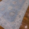 6′ x 9′ Blue Fine Hand-Knotted India Oushak Rug – Transitional Wool