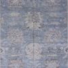 6′ x 9′ Blue Fine Hand-Knotted India Oushak Rug – Transitional Wool