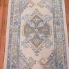 3′ x 13′ Turkey Ivory Oushak Runner Rug Transitional Hand Knotted Wool