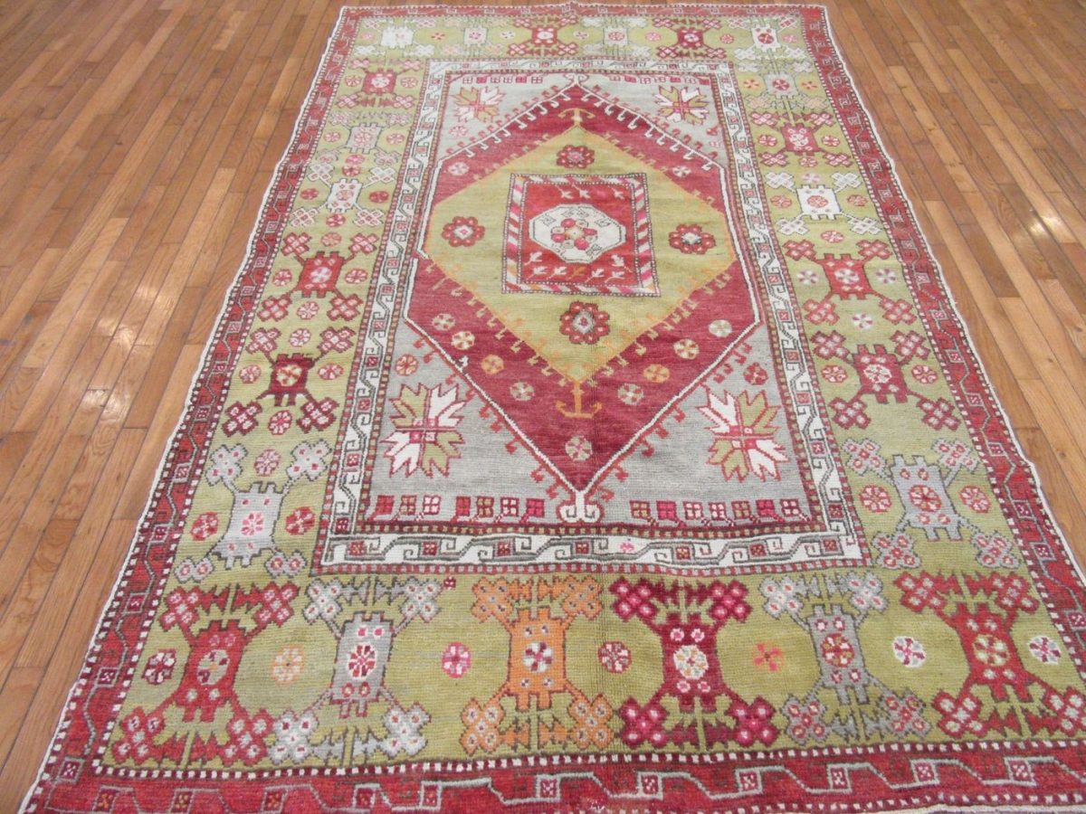 6′ x 9′ Turkey Red Sage Turkish Anatolian Rug Hand Knotted Wool