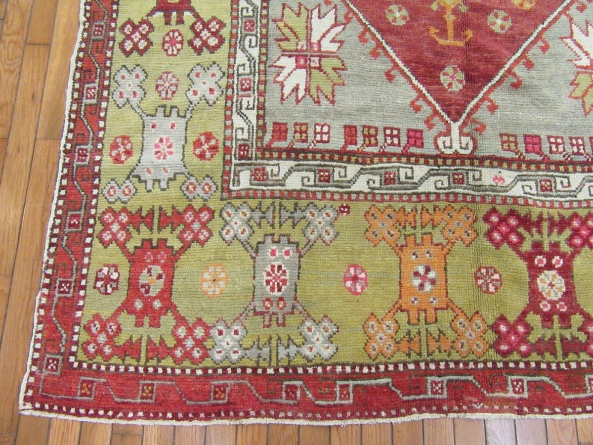 6′ x 9′ Turkey Red Sage Turkish Anatolian Rug Hand Knotted Wool