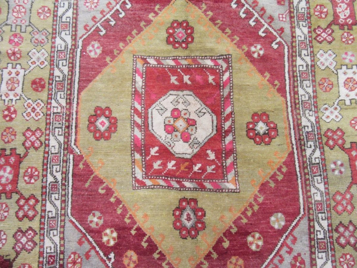 6′ x 9′ Turkey Red Sage Turkish Anatolian Rug Hand Knotted Wool