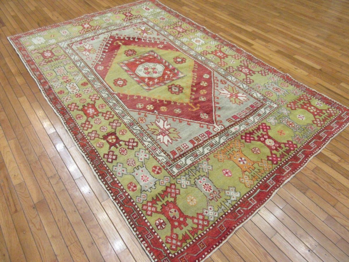 6′ x 9′ Turkey Red Sage Turkish Anatolian Rug Hand Knotted Wool