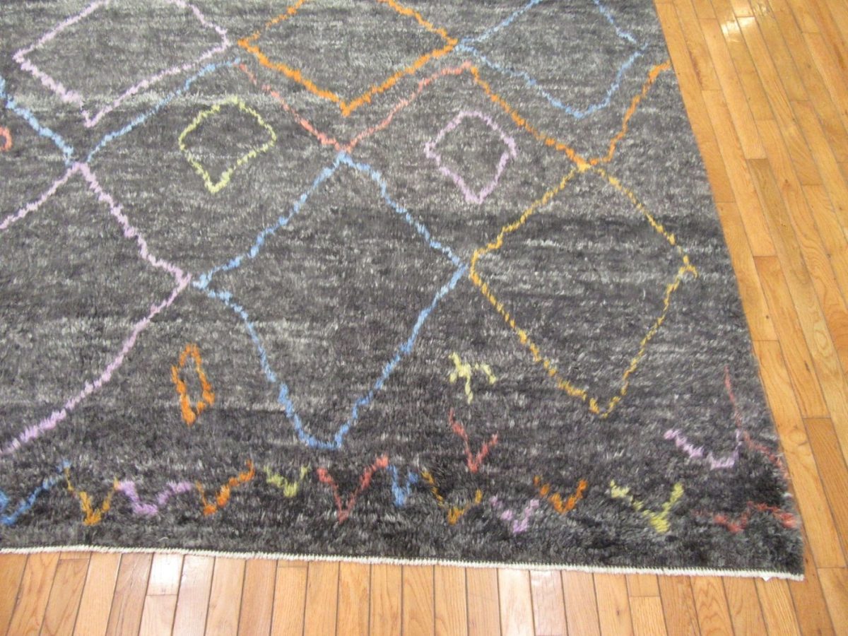 9′ x 14′ Turkey Charcoal Contemporary Rug Modern Hand Knotted Wool