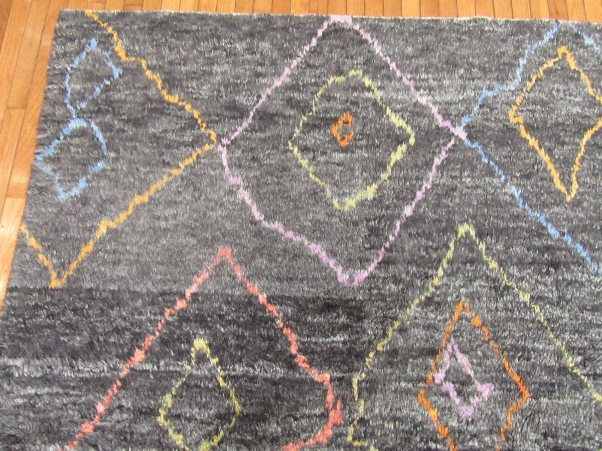 9′ x 14′ Turkey Charcoal Contemporary Rug Modern Hand Knotted Wool