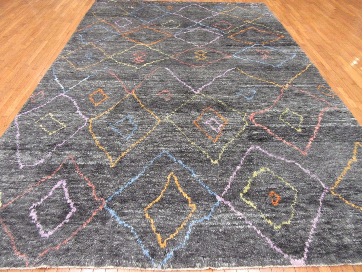 9′ x 14′ Turkey Charcoal Contemporary Rug Modern Hand Knotted Wool