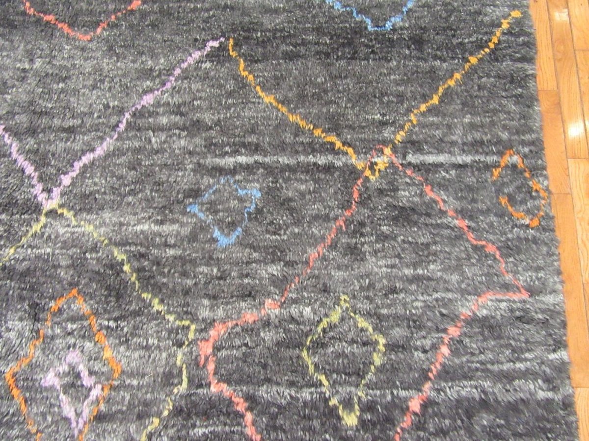 9′ x 14′ Turkey Charcoal Contemporary Rug Modern Hand Knotted Wool