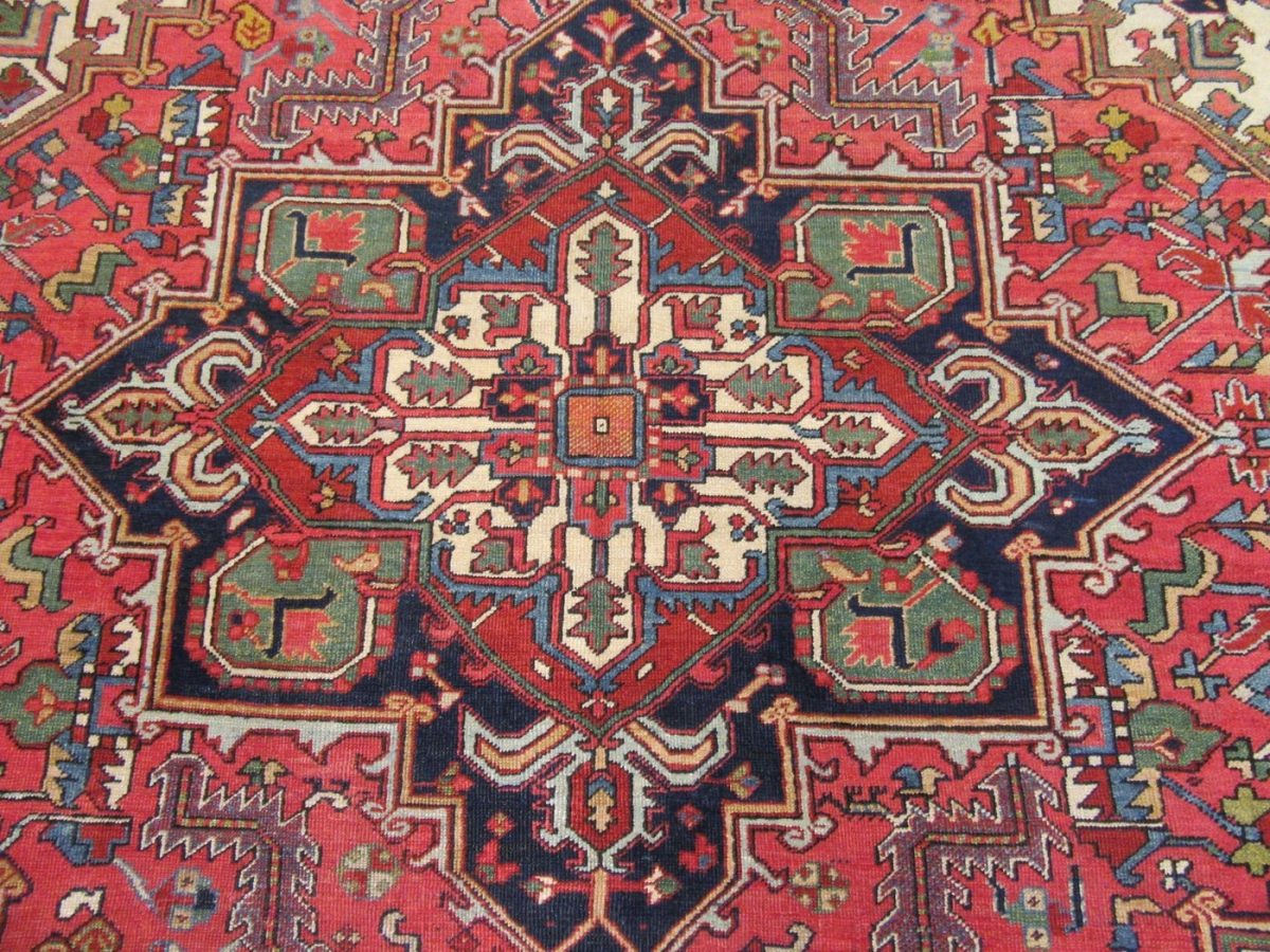 9′ x 12′ Persian Red Heriz Rug Traditional Wool
