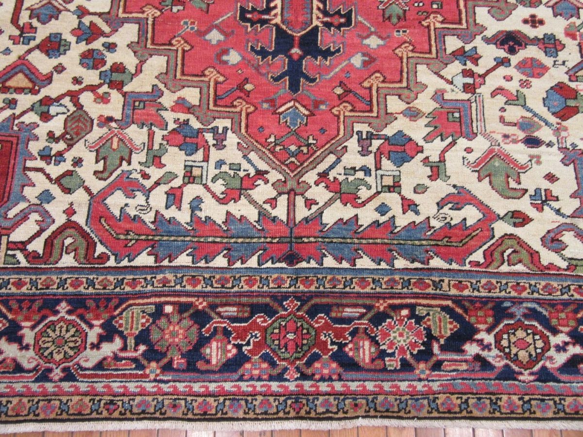 9′ x 12′ Persian Red Heriz Rug Traditional Wool
