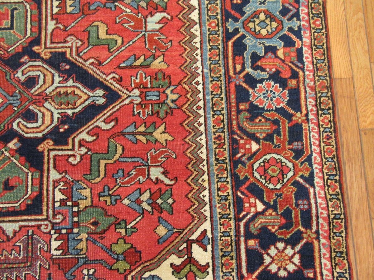9′ x 12′ Persian Red Heriz Rug Traditional Wool