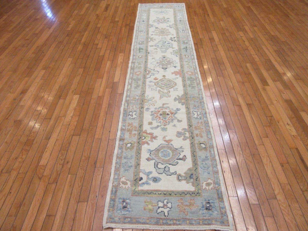 3′ x 12′ Turkish Oushak Runner Hand Knotted Wool