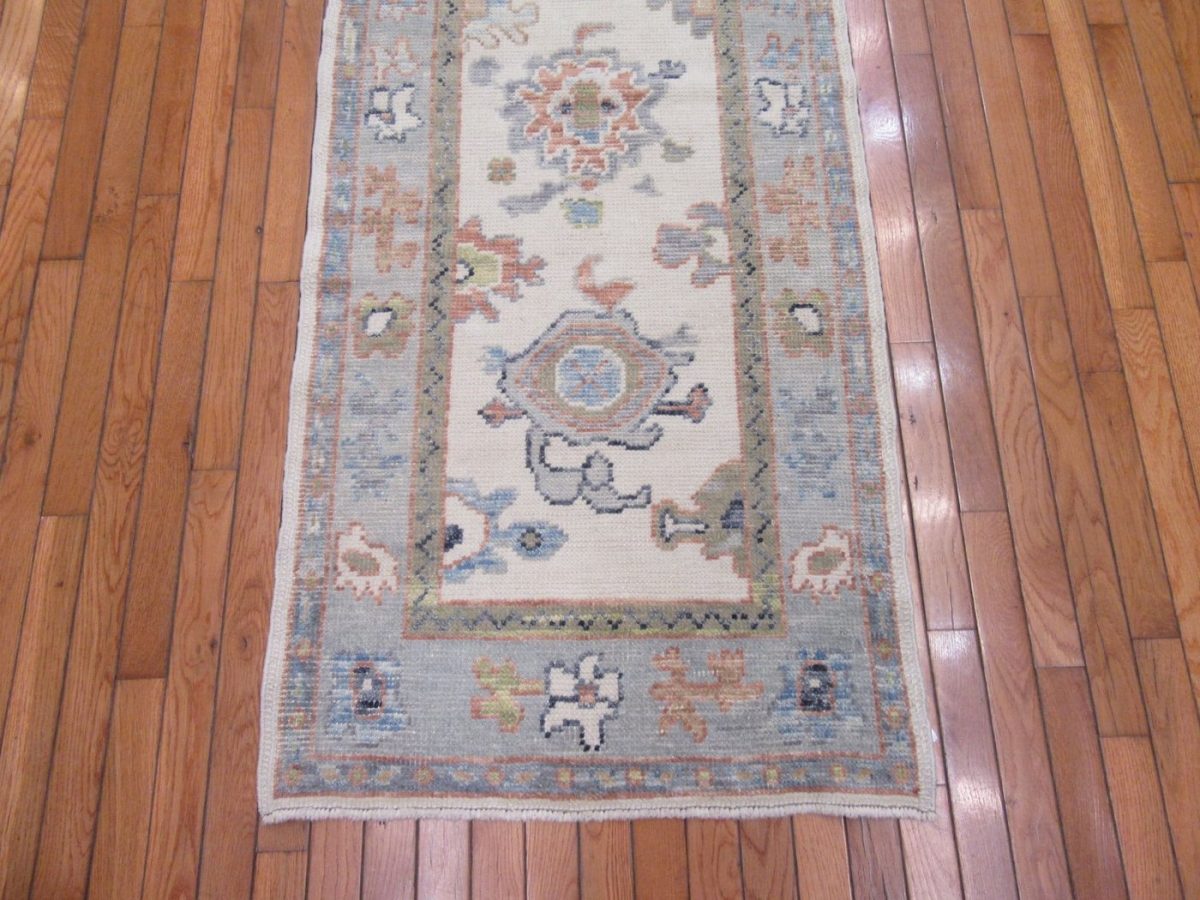 3′ x 12′ Turkish Oushak Runner Hand Knotted Wool