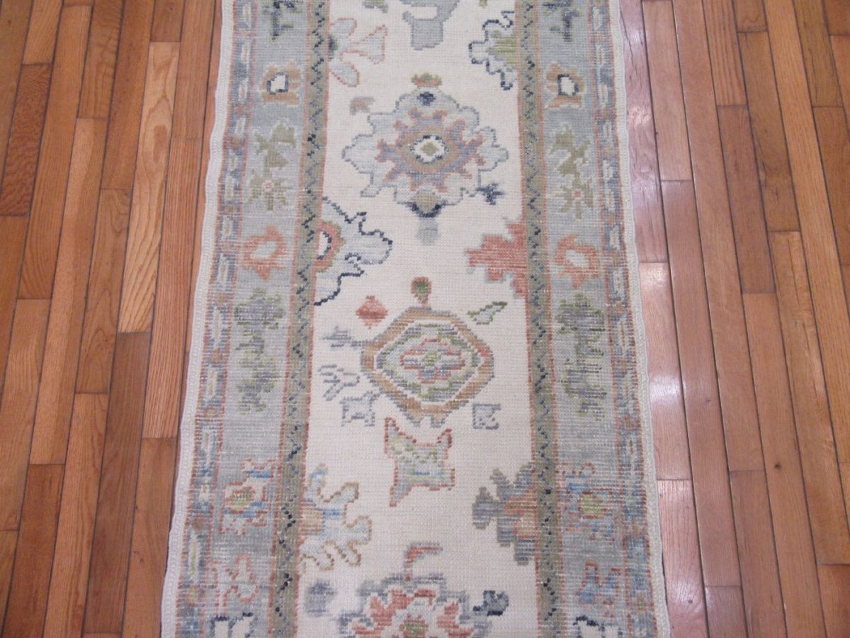3′ x 12′ Turkish Oushak Runner Hand Knotted Wool