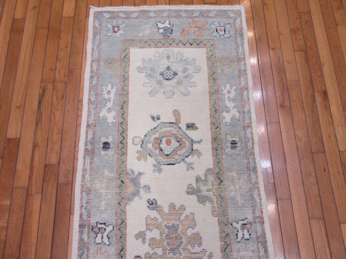 3′ x 12′ Turkish Oushak Runner Hand Knotted Wool