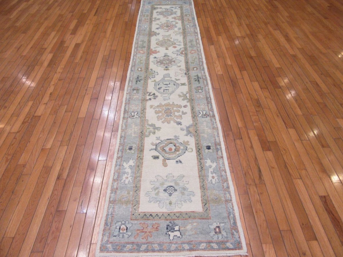 3′ x 12′ Turkish Oushak Runner Hand Knotted Wool