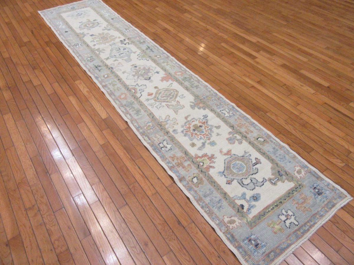 3′ x 12′ Turkish Oushak Runner Hand Knotted Wool