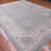 11′ x 15′ Soft Silver-Sage and Cream Hand-Knotted Fine Turkish Oushak Style Carpet – Premium Wool & Silk Blend