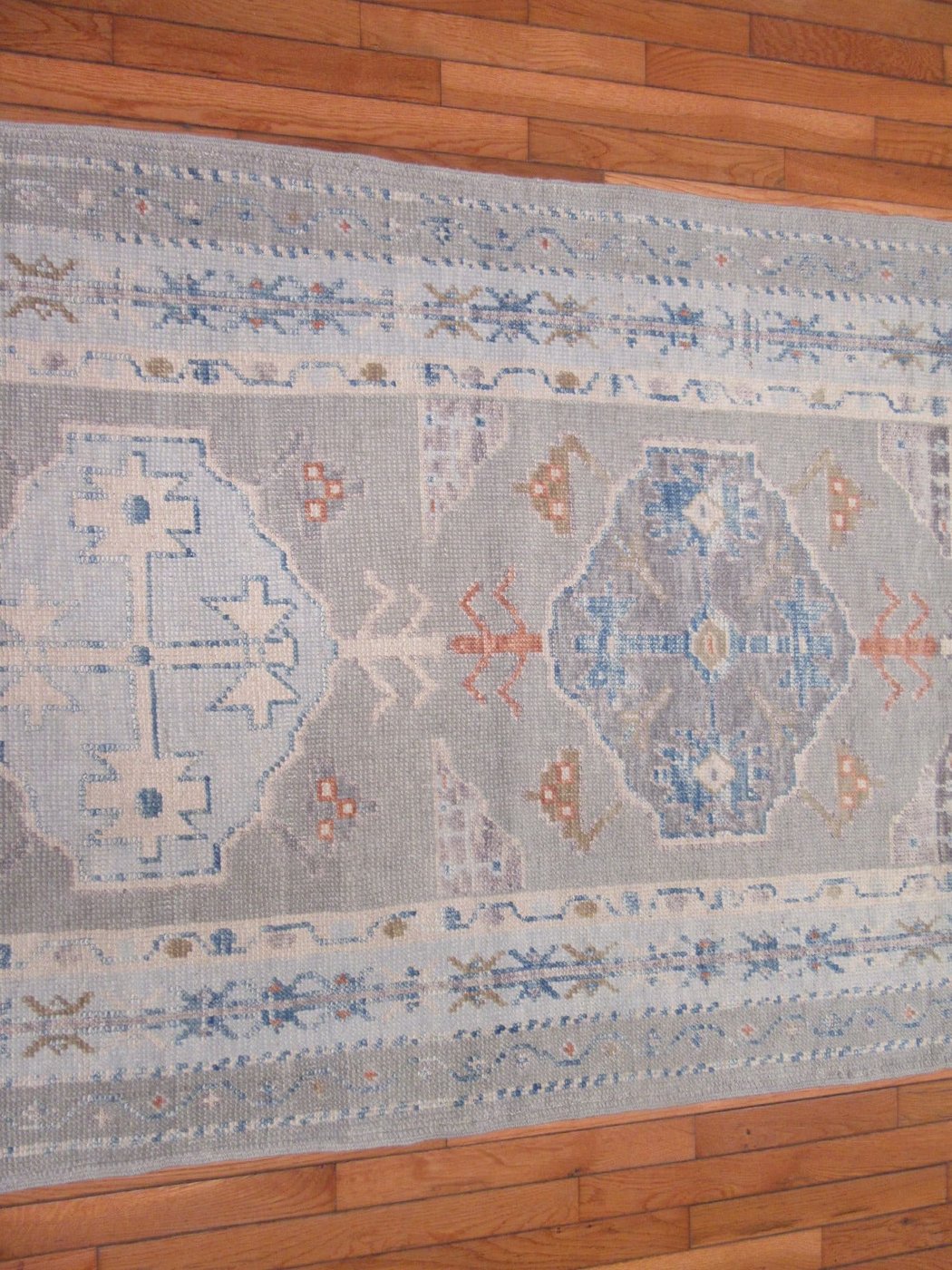 4′ x 16′ Turkish Ivory Oushak Runner Rug Hand Knotted Wool